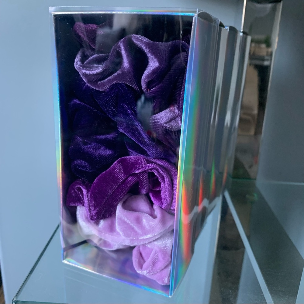 NEW 5PC Velvet Purple Scrunchie Set